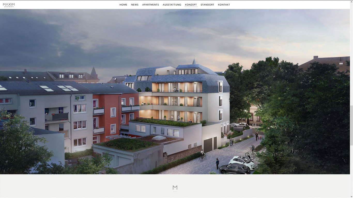 maxim apartments web visualisierung